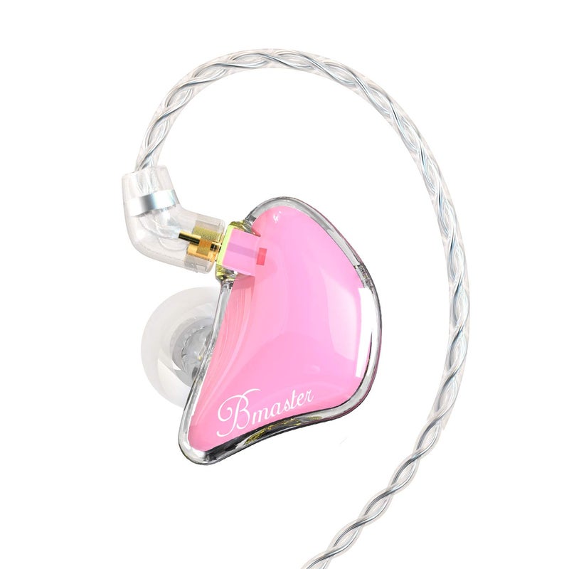 BASN Bmaster in Ear Monitor Headphones Triple Driver Earphones with Two Detachable MMCX Cable Fit in Ear Suitable for Audio Musician Drummer(Pink) - Image 1